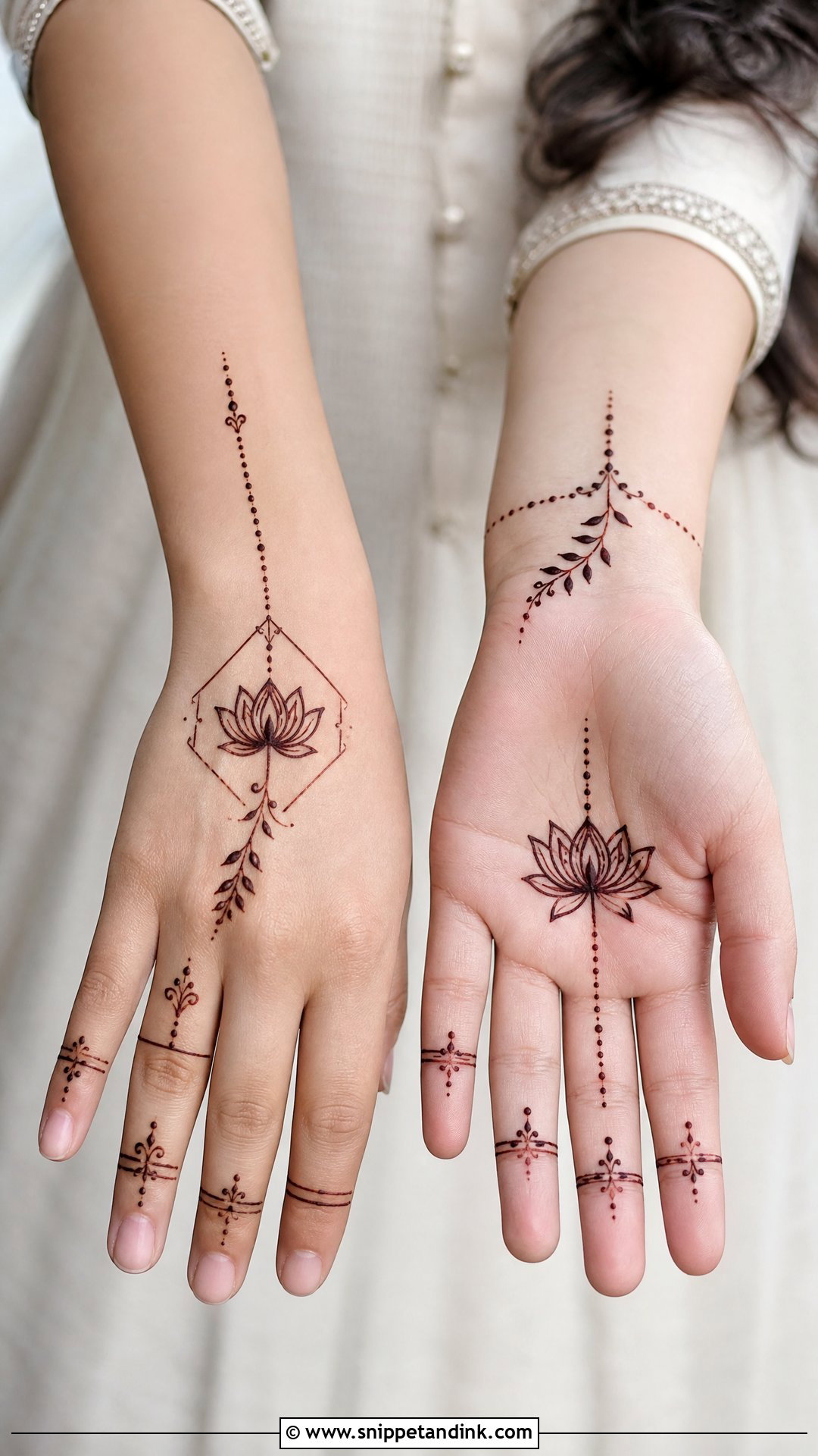Modern Minimal Lotus Mehndi Design - Snippet and Ink - 30 Minimal Lotus Mehndi Design Ideas