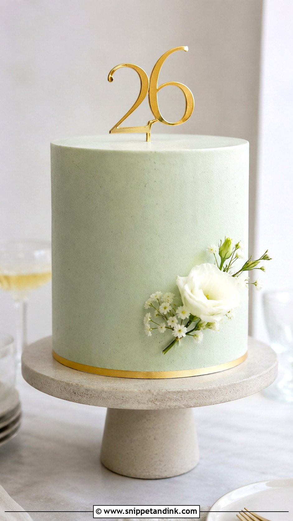 Modern Minimalist Anniversary Cake - Snippet and Ink - 20 26th Anniversary Cake Ideas