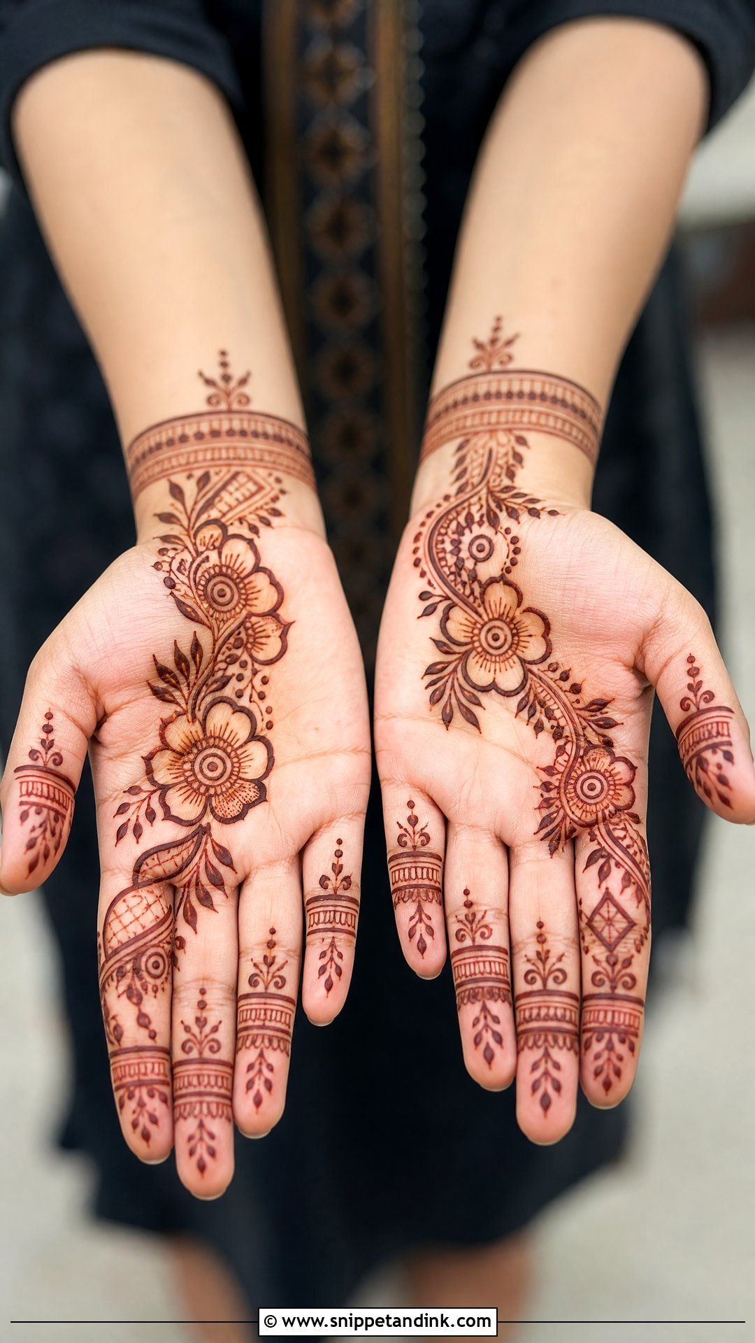 Modern Palm Mehndi Design - Snippet and Ink - 30 Unique Palms Mehndi Designs