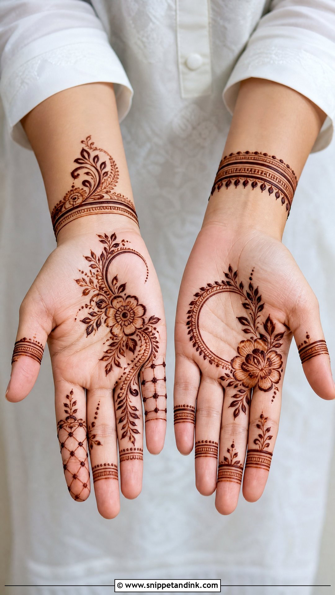 Modern Palm Mehndi Design - Snippet and Ink - 35 Palm Mehndi Design Ideas