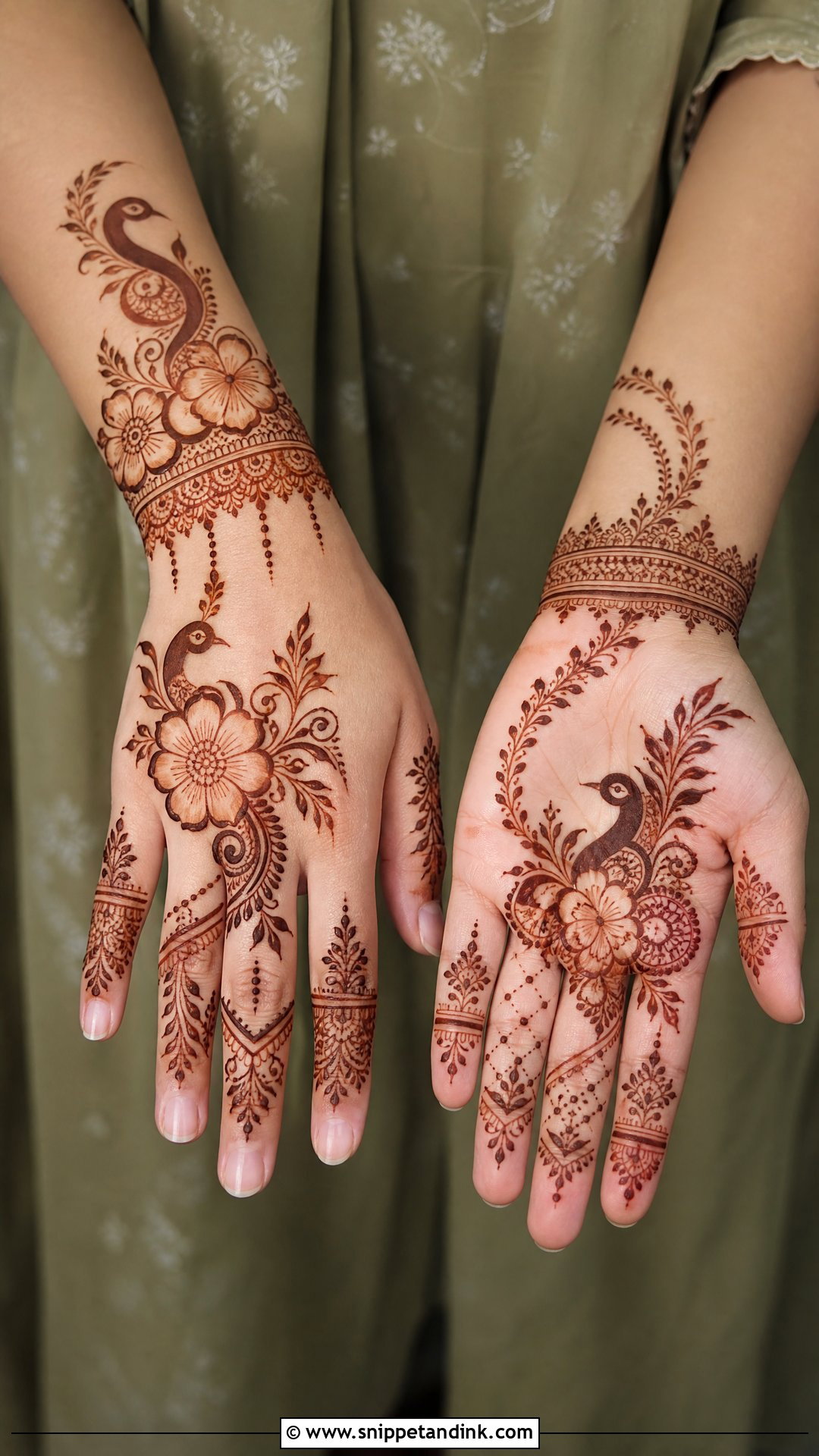 Modern Peacock Bridal Mehndi Design - Snippet and Ink - 20 Peacock Bridal Mehndi Designs