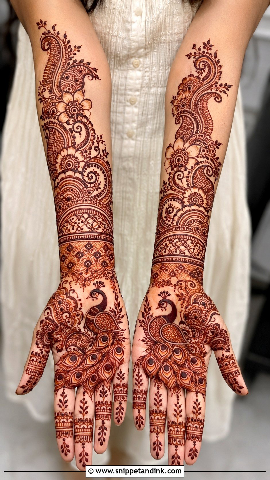 Modern Peacock Mehndi Design - Snippet and Ink - 35 Modern Mehndi Designs
