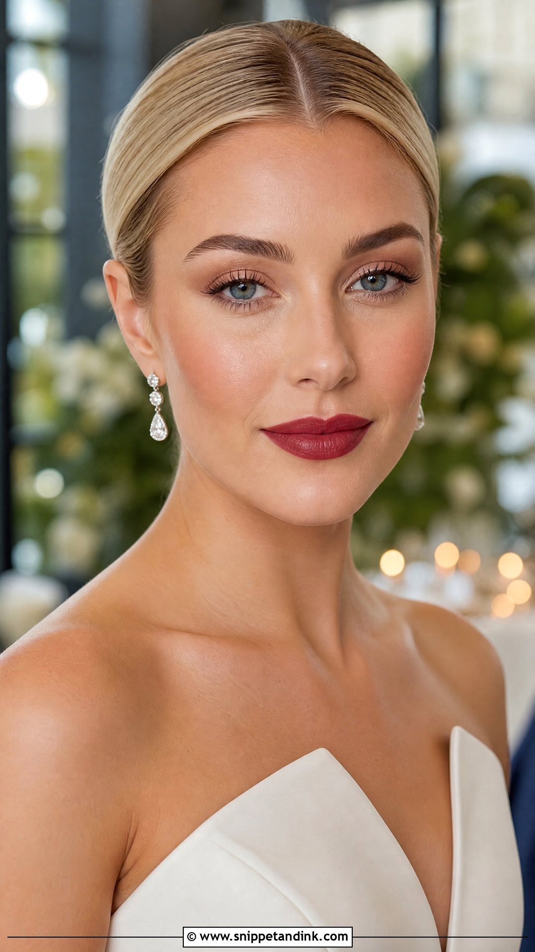 Modern Red Lip Bridal Makeup - Snippet and Ink - 20 Red Lipstick Bridal Makeup Ideas