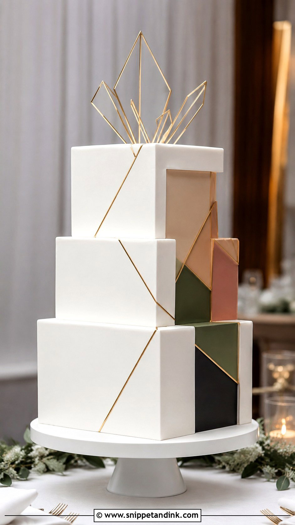 Modern Reveal Wedding Cake - Snippet and Ink - 20 Reveal Wedding Cake Ideas