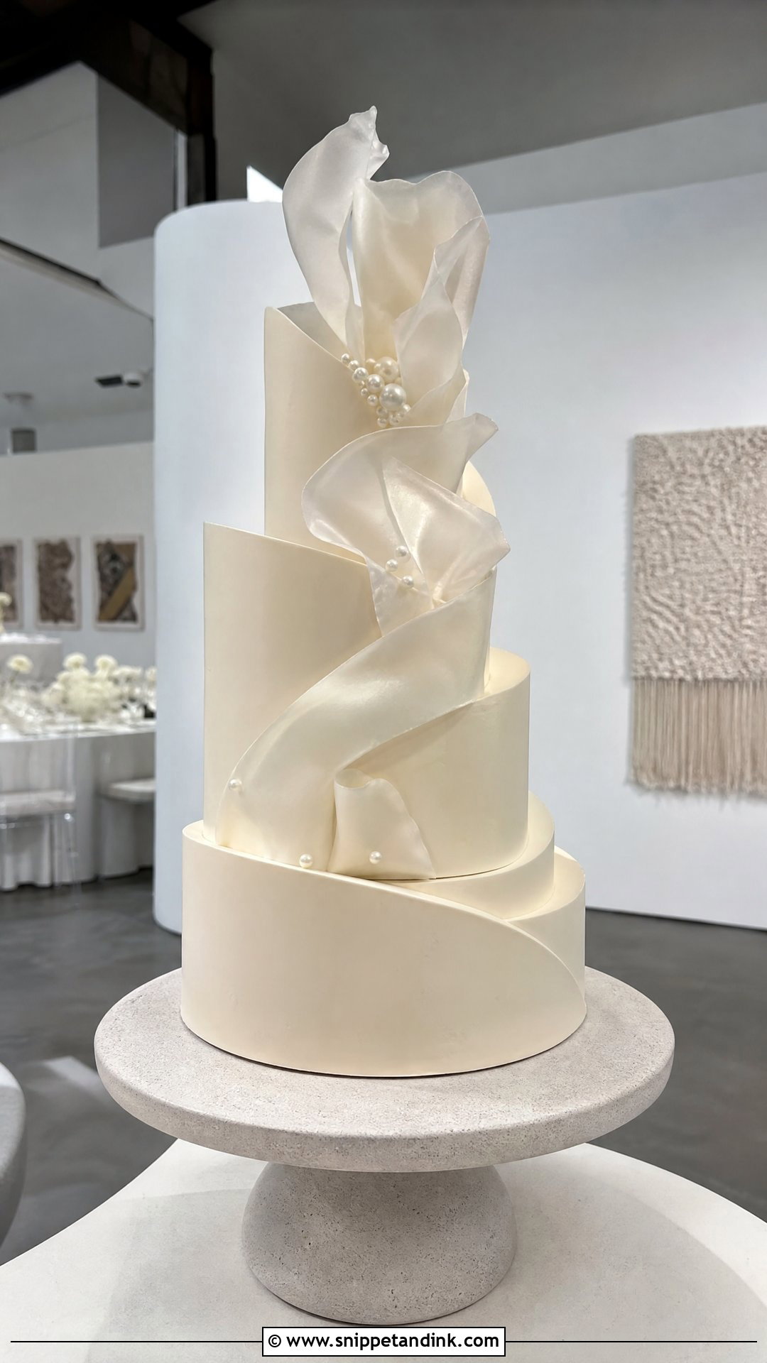 Modern Sculptural Wedding Cake - Snippet and Ink - 25 Luxury Wedding Cake Ideas