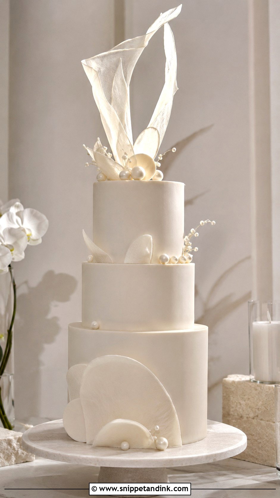 Modern Sculptural Wedding Cake Top - Snippet and Ink - 25 Wedding Cake Tops