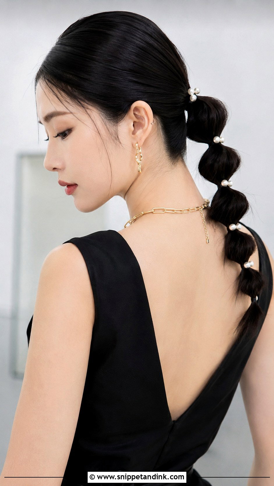 Modern Sleek Bubble Ponytail - Snippet and Ink - 30 Bridal Ponytail Hairstyles