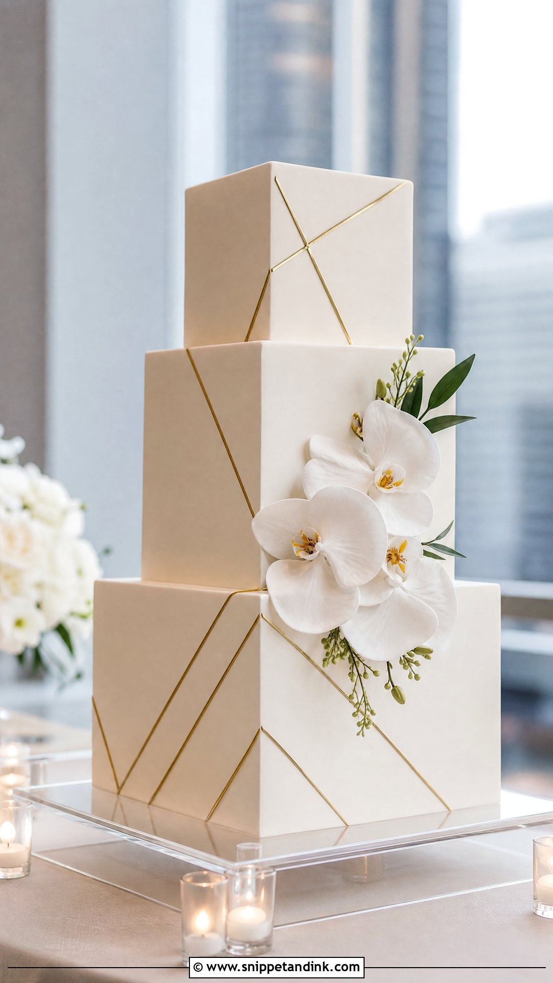 Modern Square Wedding Cake - Snippet and Ink - 20 Square Wedding Cakes