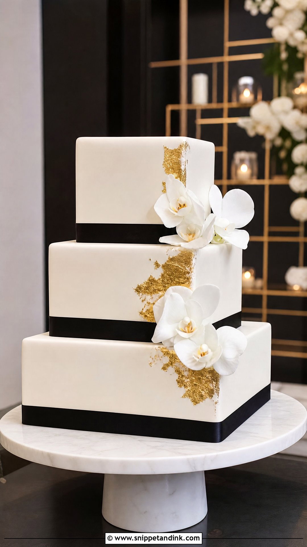 Modern Square Wedding Cake - Snippet and Ink - 20 Unique Wedding Cake Ideas