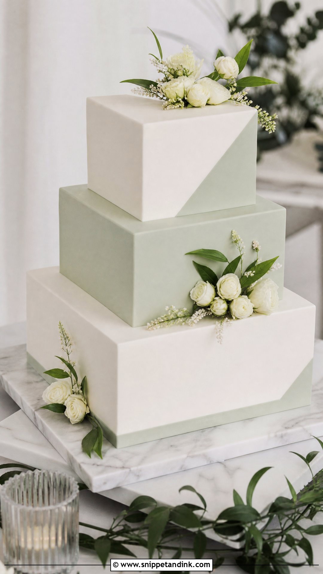 Modern Square Wedding Cake - Snippet and Ink - 20 Wedding Cake Inspiration