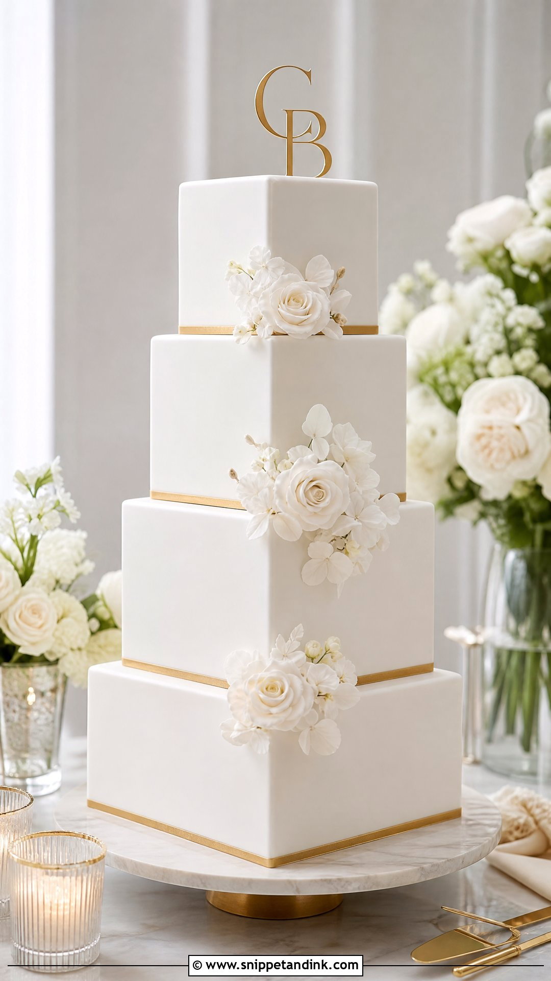 Modern Square Wedding Cake - Snippet and Ink - 25 Big Cake Design Ideas for Wedding