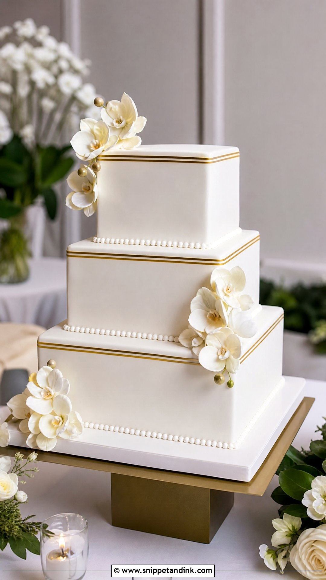 Modern Square Wedding Cake - Snippet and Ink - 25 Elegant Unique Classy Wedding Cakes