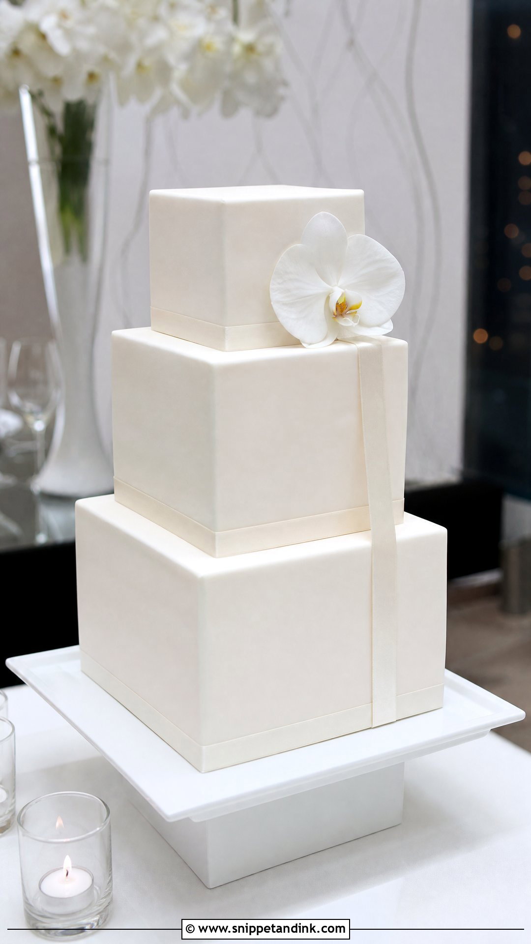 Modern Square Wedding Cake - Snippet and Ink - 25 Minimalist Wedding Cake Ideas