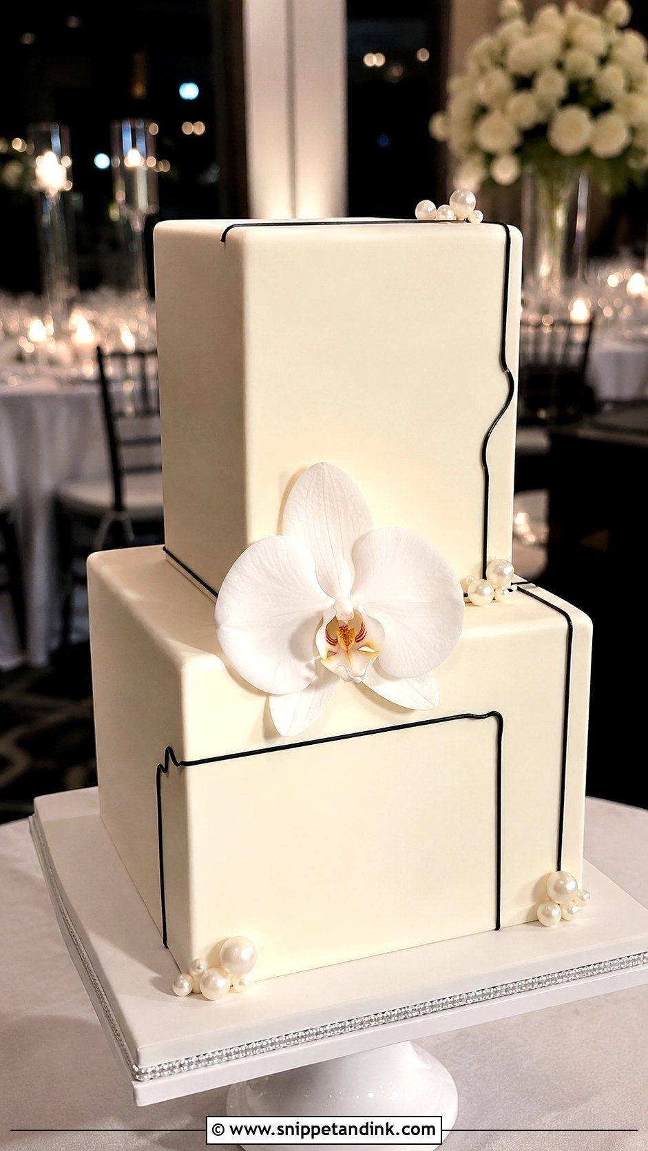 Modern Square Wedding Cake - Snippet and Ink - 25 Wedding Cake Business