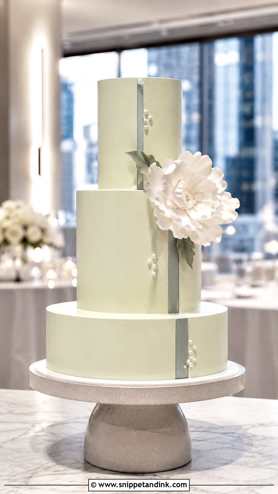 Modern Stacked Wedding Cake - Snippet and Ink - 20 Stacking Wedding Cakes Ideas