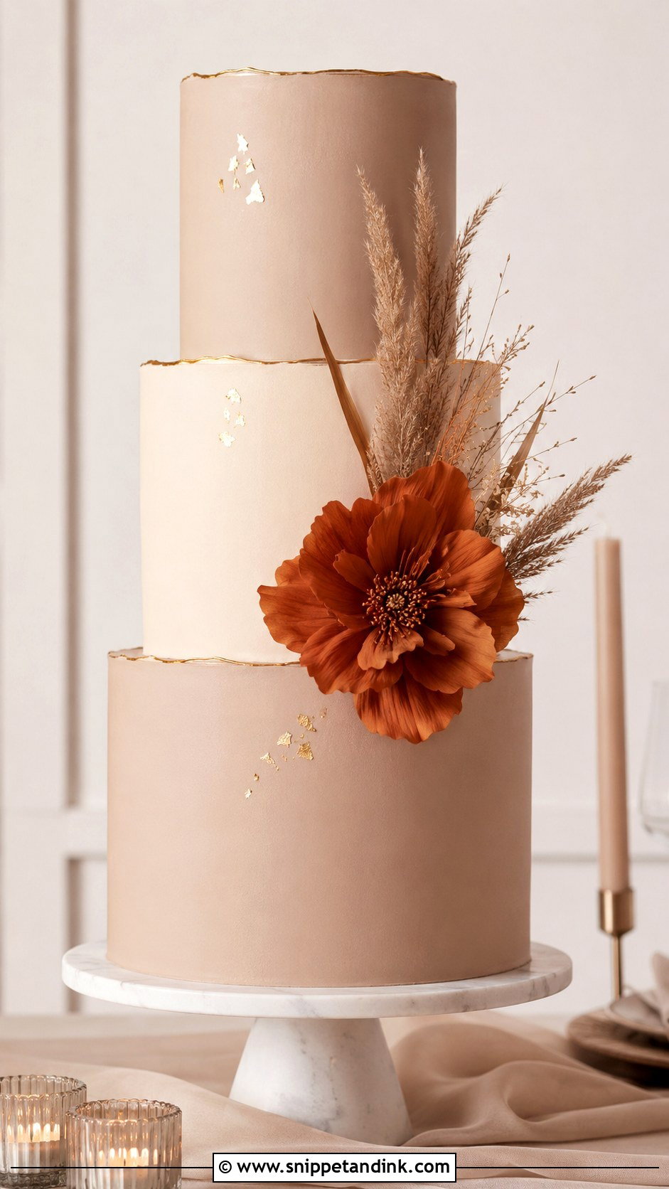 Modern Thanksgiving Wedding Cake - Snippet and Ink - 25 Thanksgiving Wedding Cake Ideas