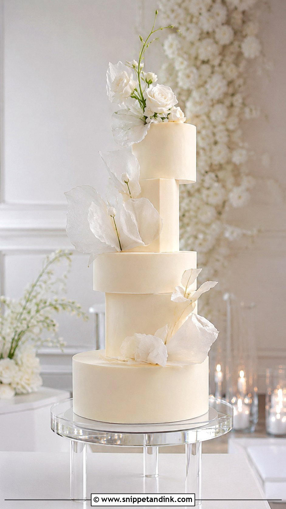 Modern Tiered Wedding Cake - Snippet and Ink - 20 Custom Cake Designs for Wedding