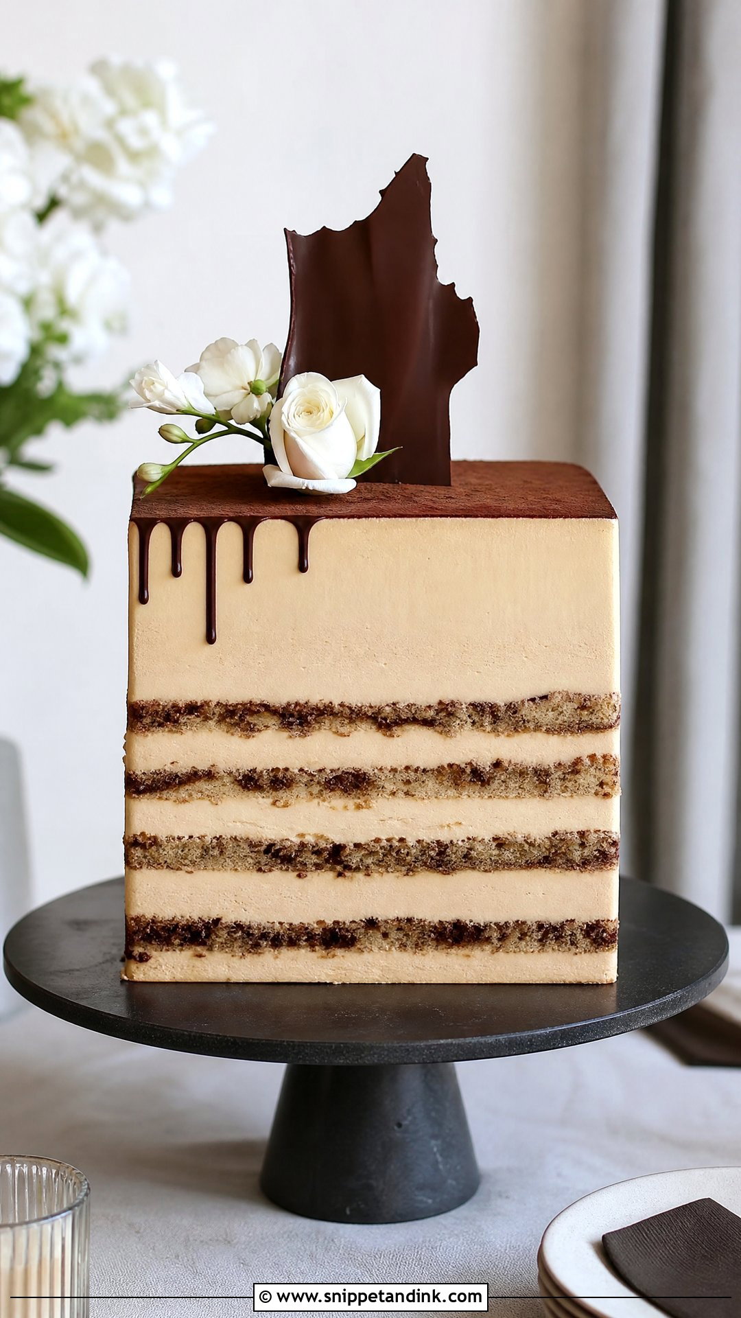 Modern Tiramisu Wedding Cake - Snippet and Ink - 25 Tiramisu Wedding Cake Ideas