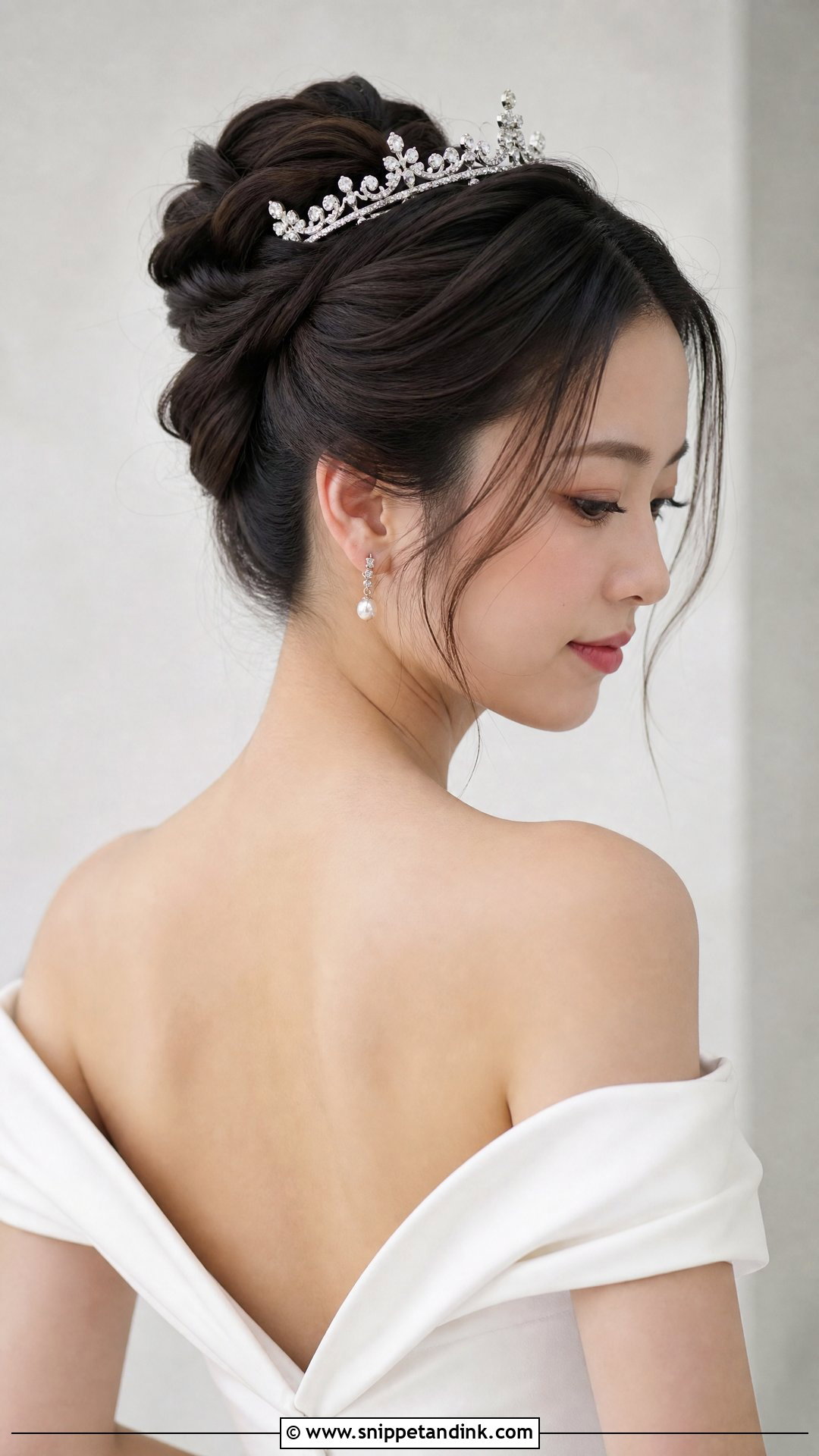 Modern Twisted Updo With Crown - Snippet and Ink - 20 Bridal Crown Hairstyles