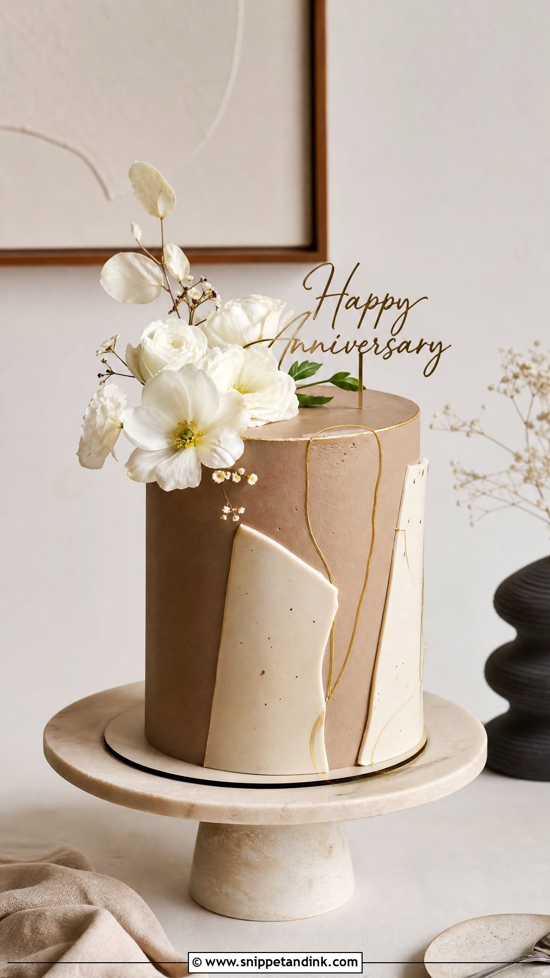 Modern Wedding Anniversary Cake - Snippet and Ink - 30 Wedding Anniversary Cake Design Ideas
