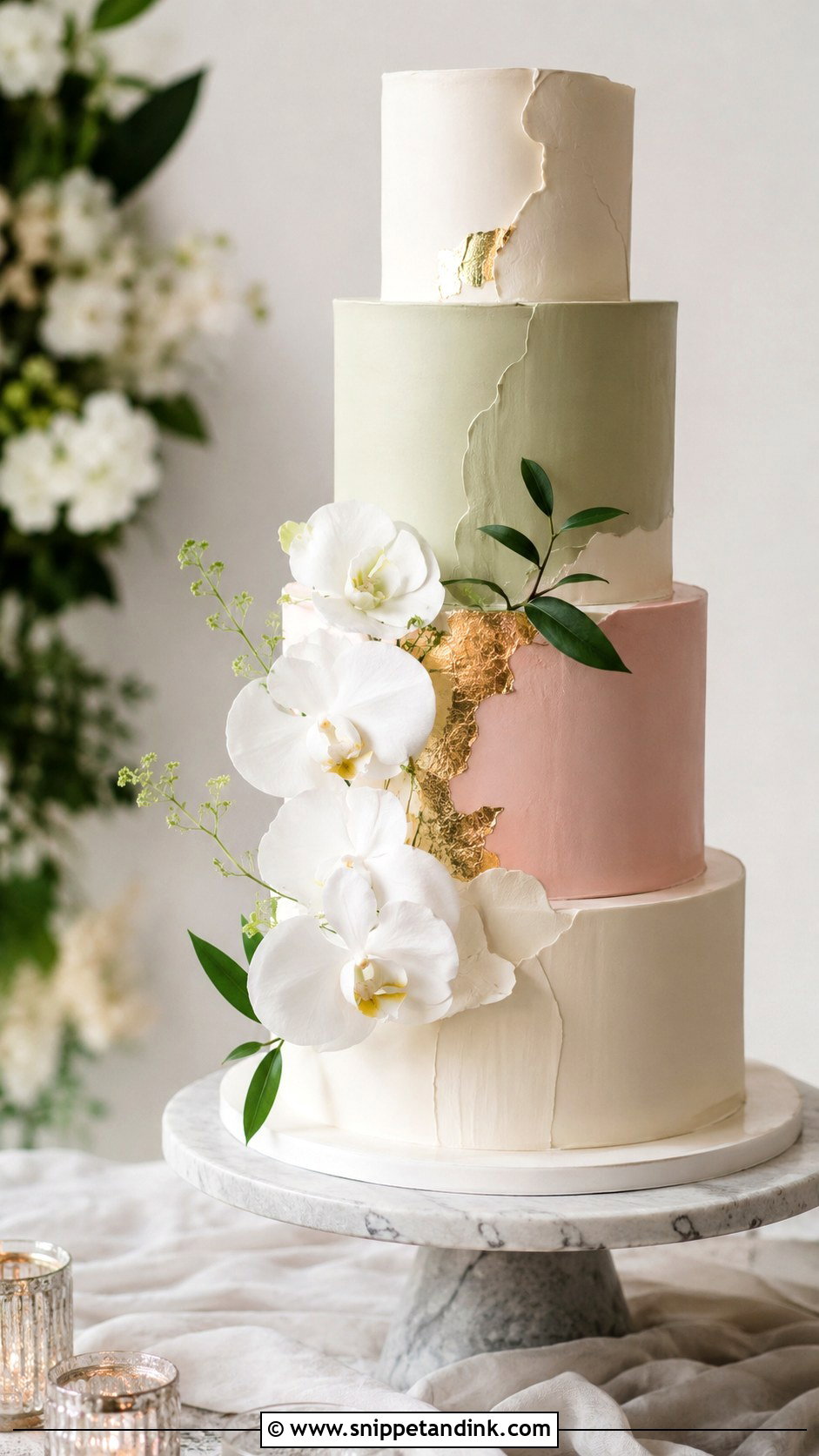Modern Wedding Cake - Snippet and Ink - 25 Cake and Cupcakes Ideas for Wedding