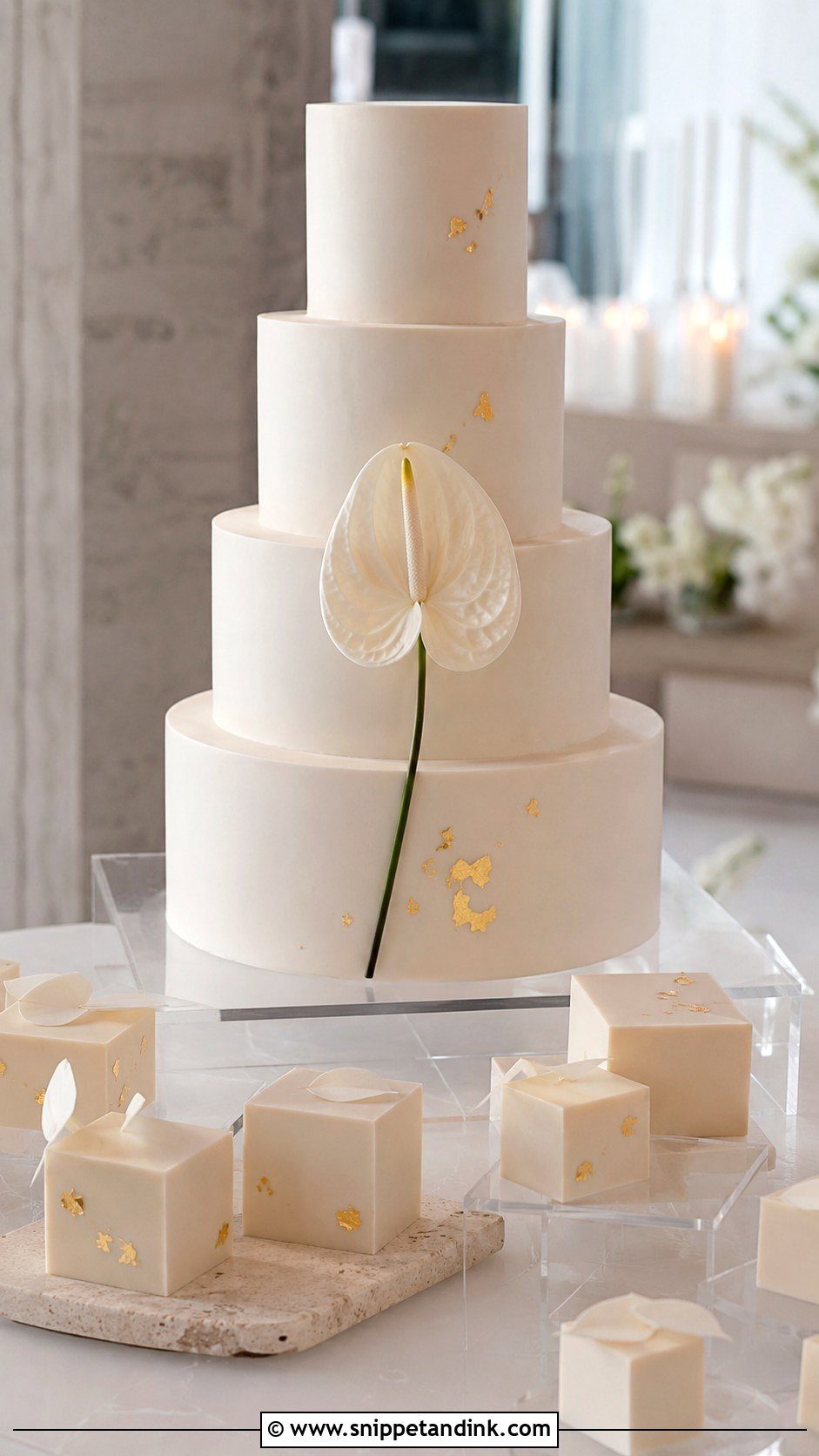 Modern Wedding Cake Station - Snippet and Ink - 20 Wedding Cake Station Ideas