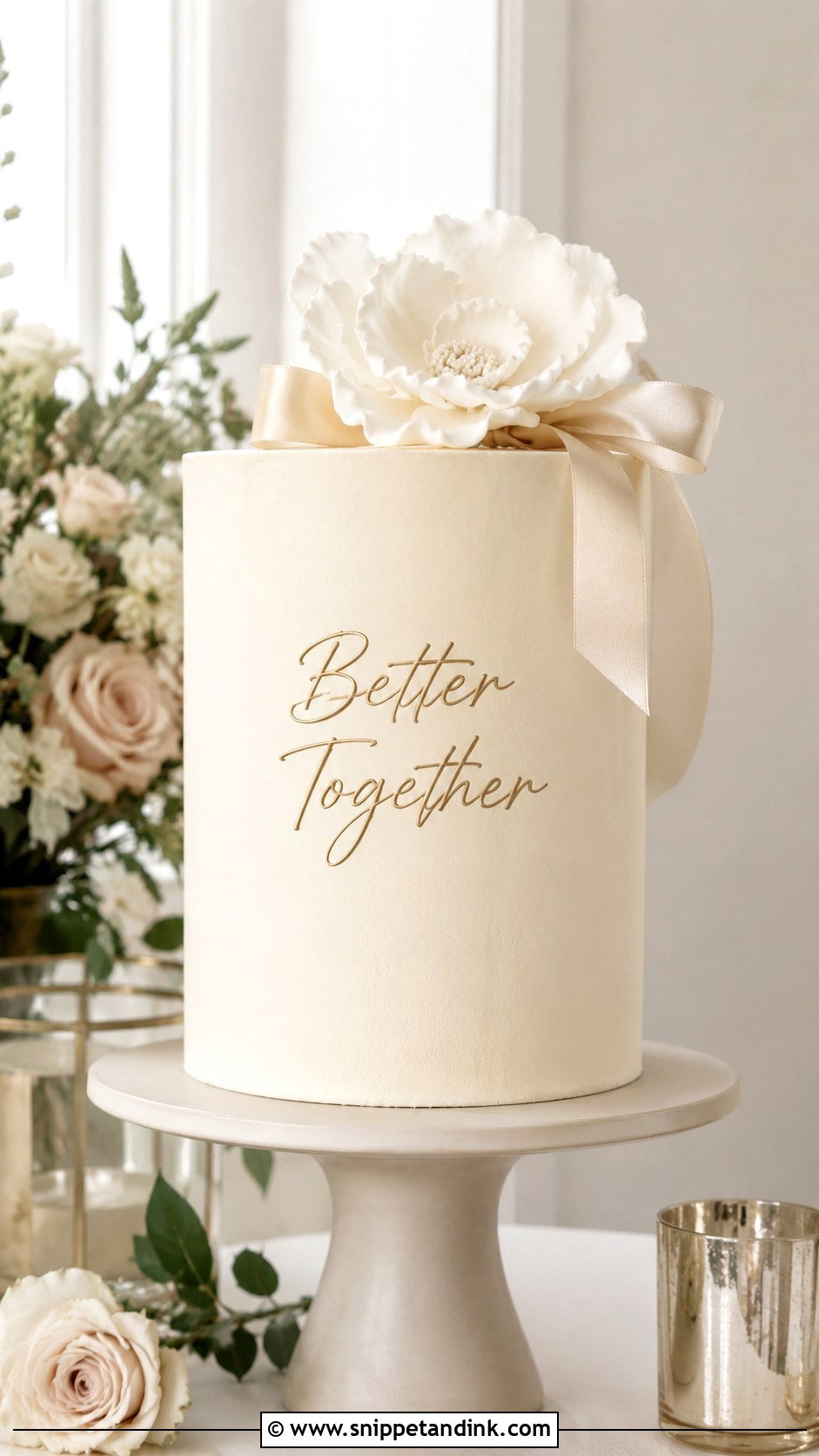 Modern Wedding Cake With Better Together - Snippet and Ink - 25 Wedding Cake Wording Ideas