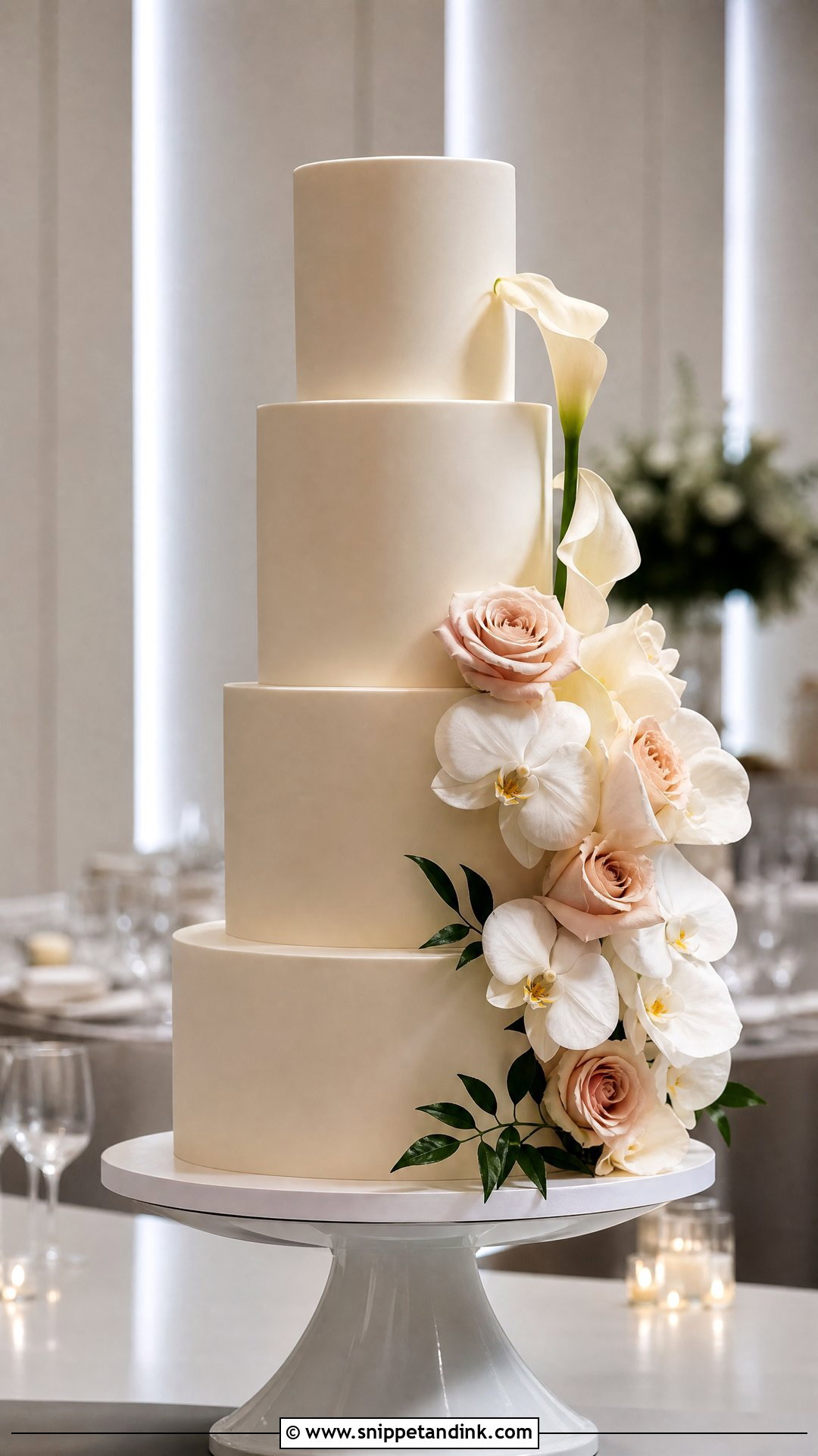Modern Wedding Cake With Flowers - Snippet and Ink - 35 Cakes with Flowers for Wedding