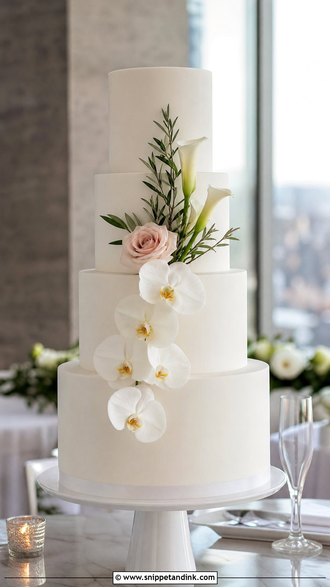 Modern Wedding Cake With Flowers - Snippet and Ink - 20 Wedding Cake with Flowers