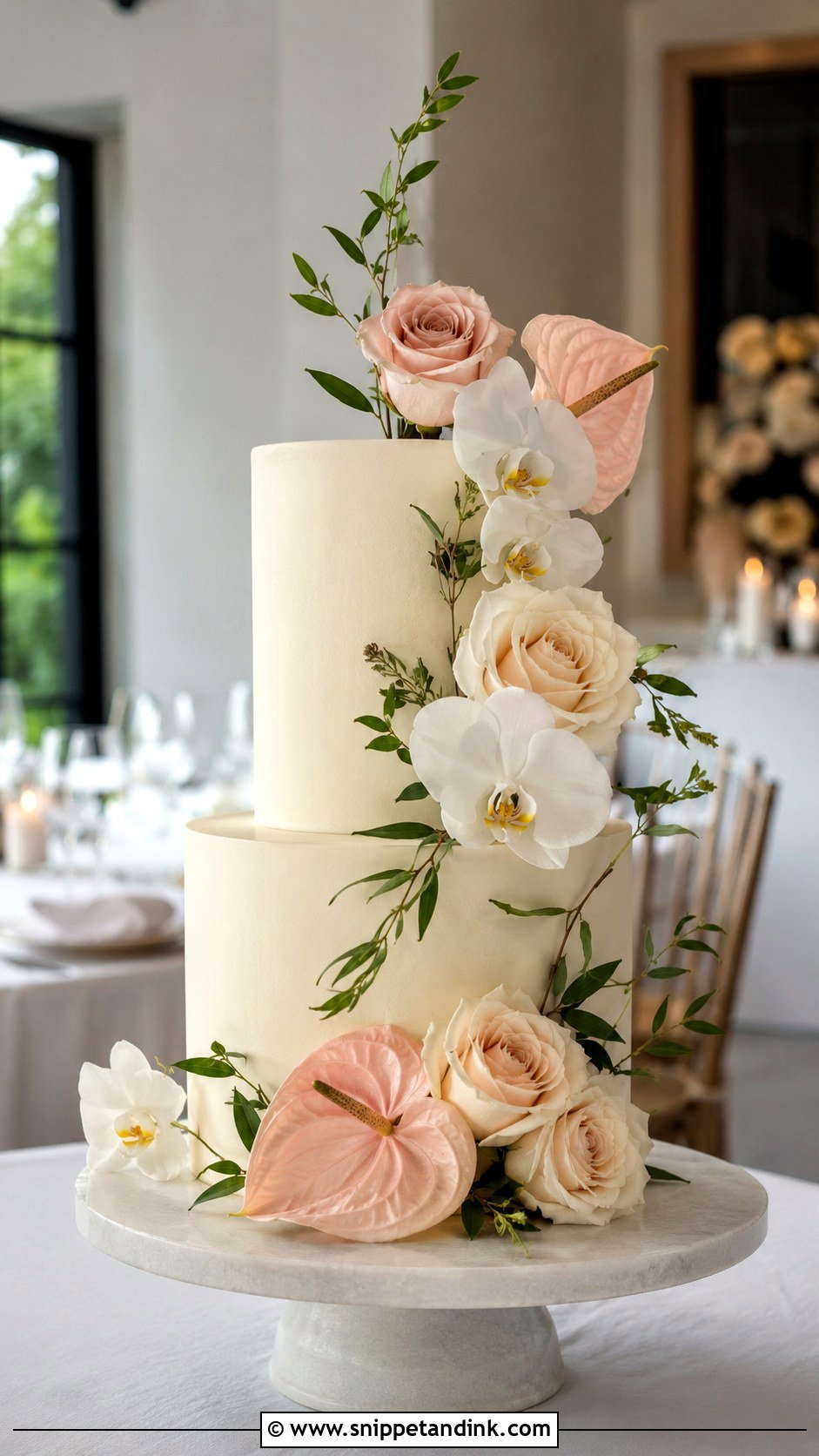 Modern Wedding Cake With Fresh Flowers - Snippet and Ink - 20 Cakes with Real Flowers for Wedding