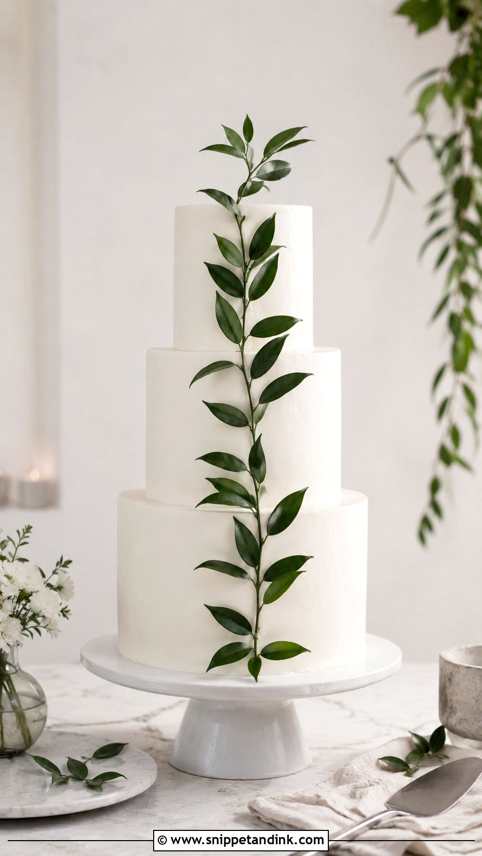 Modern Wedding Cake With Greenery - Snippet and Ink - 20 Simple Wedding Cakes with Greenery