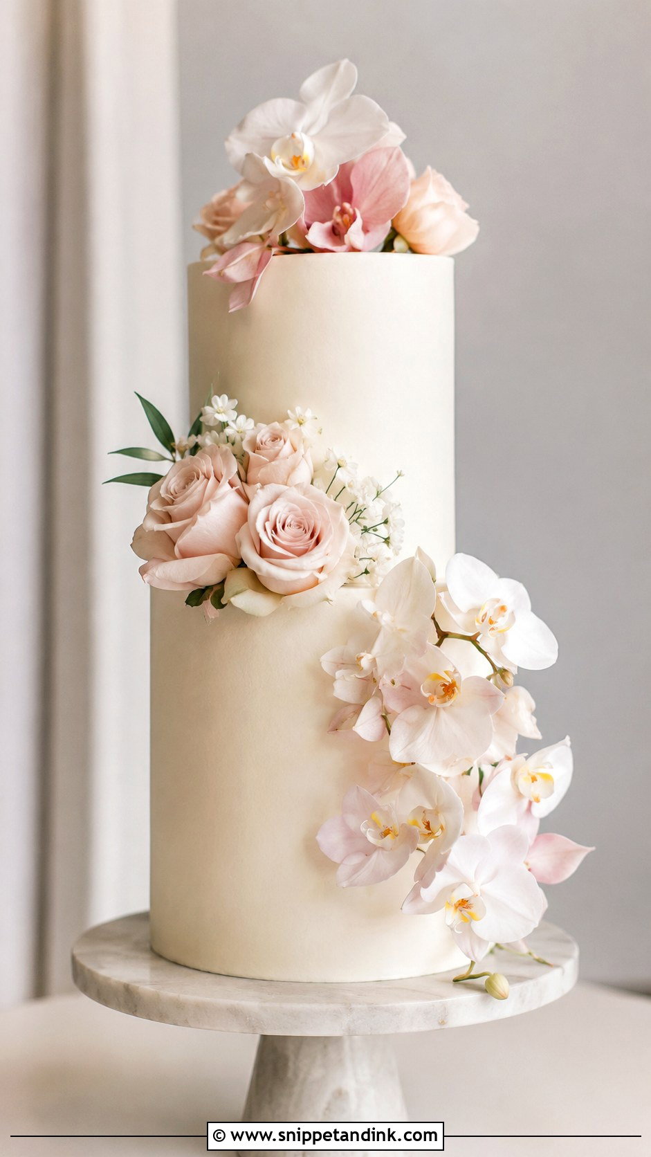 Modern Wedding Cake With Pastel Flowers - Snippet and Ink - 20 Wedding Cake Ideas with Pastel Flowers