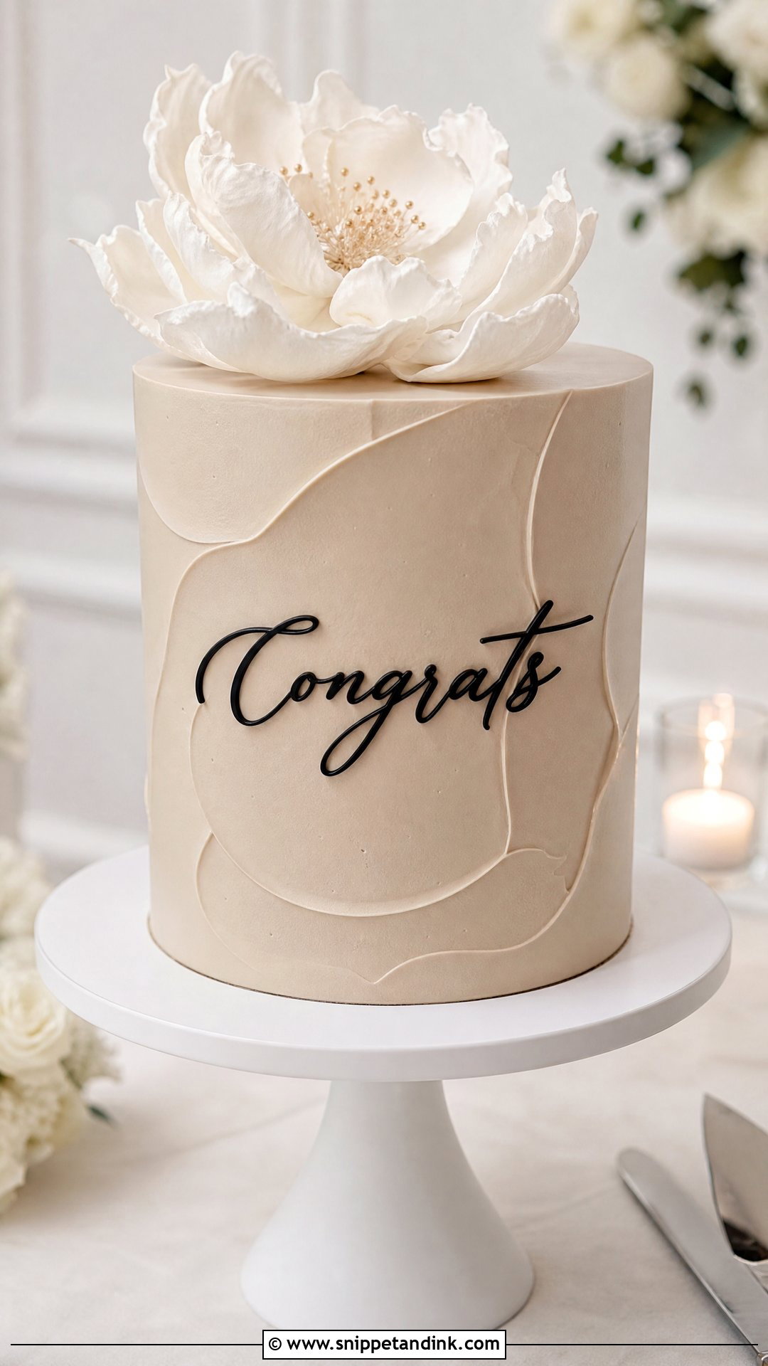 Modern Wedding Congrats Cake - Snippet and Ink - 30 Congrats Cake Ideas for Wedding