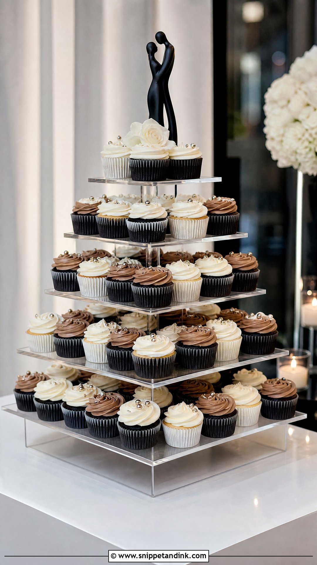 Modern Wedding Cupcake Tower - Snippet and Ink - 20 Wedding Cupcake Tower Ideas