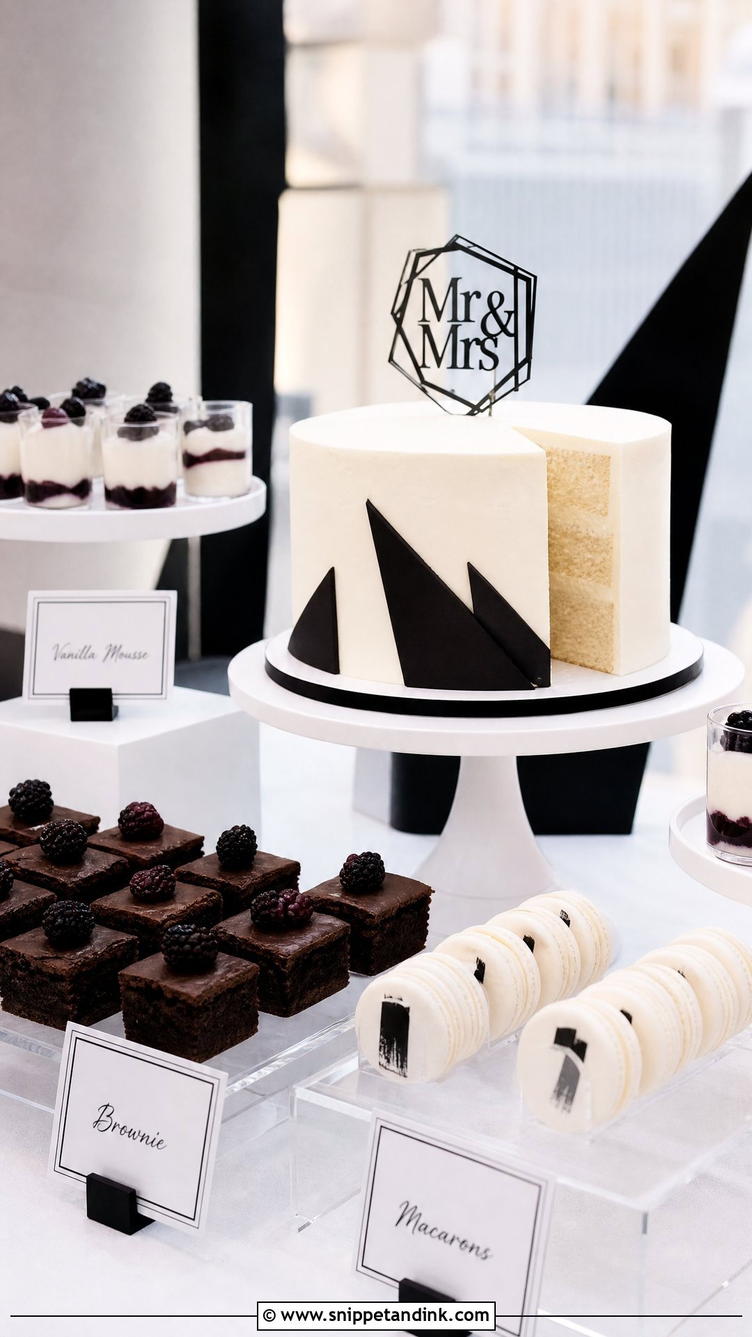 Modern Wedding Dessert Table - Snippet and Ink - 20 Wedding Dessert Table Ideas