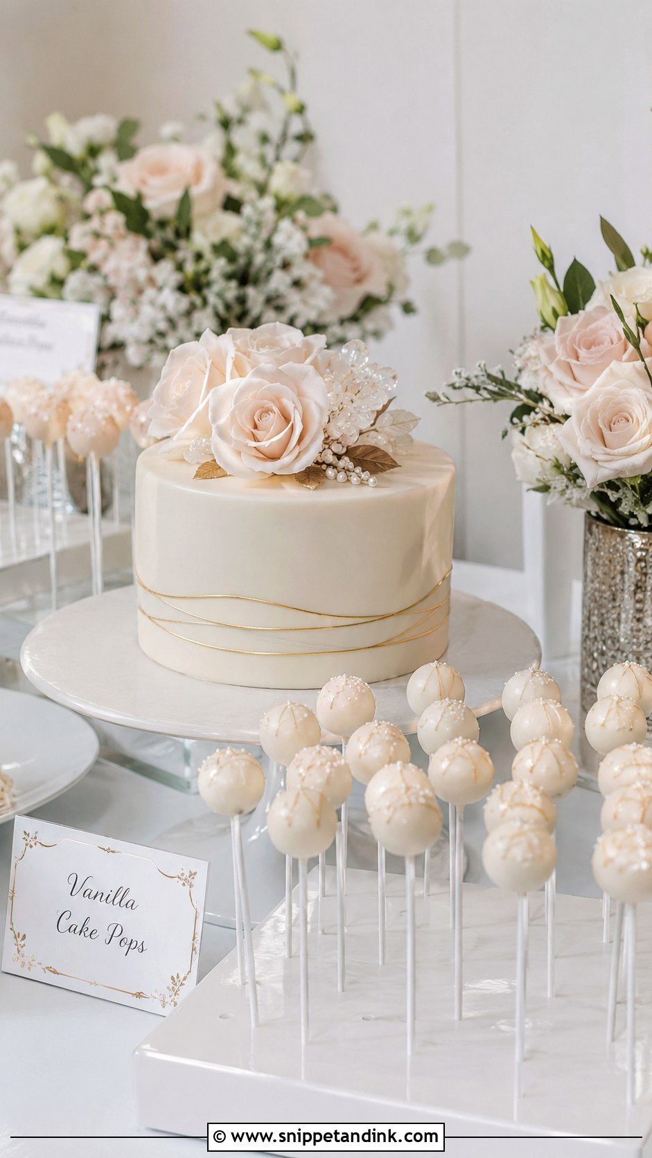 Modern Wedding Dessert Table With Cake Pops - Snippet and Ink - 20 Modern Wedding Dessert Table Ideas