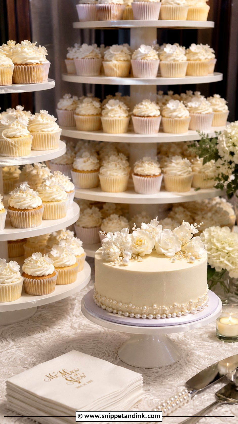 Modern Wedding Dessert Table With Cupcakes - Snippet and Ink - 20 Modern Wedding Dessert Table Ideas
