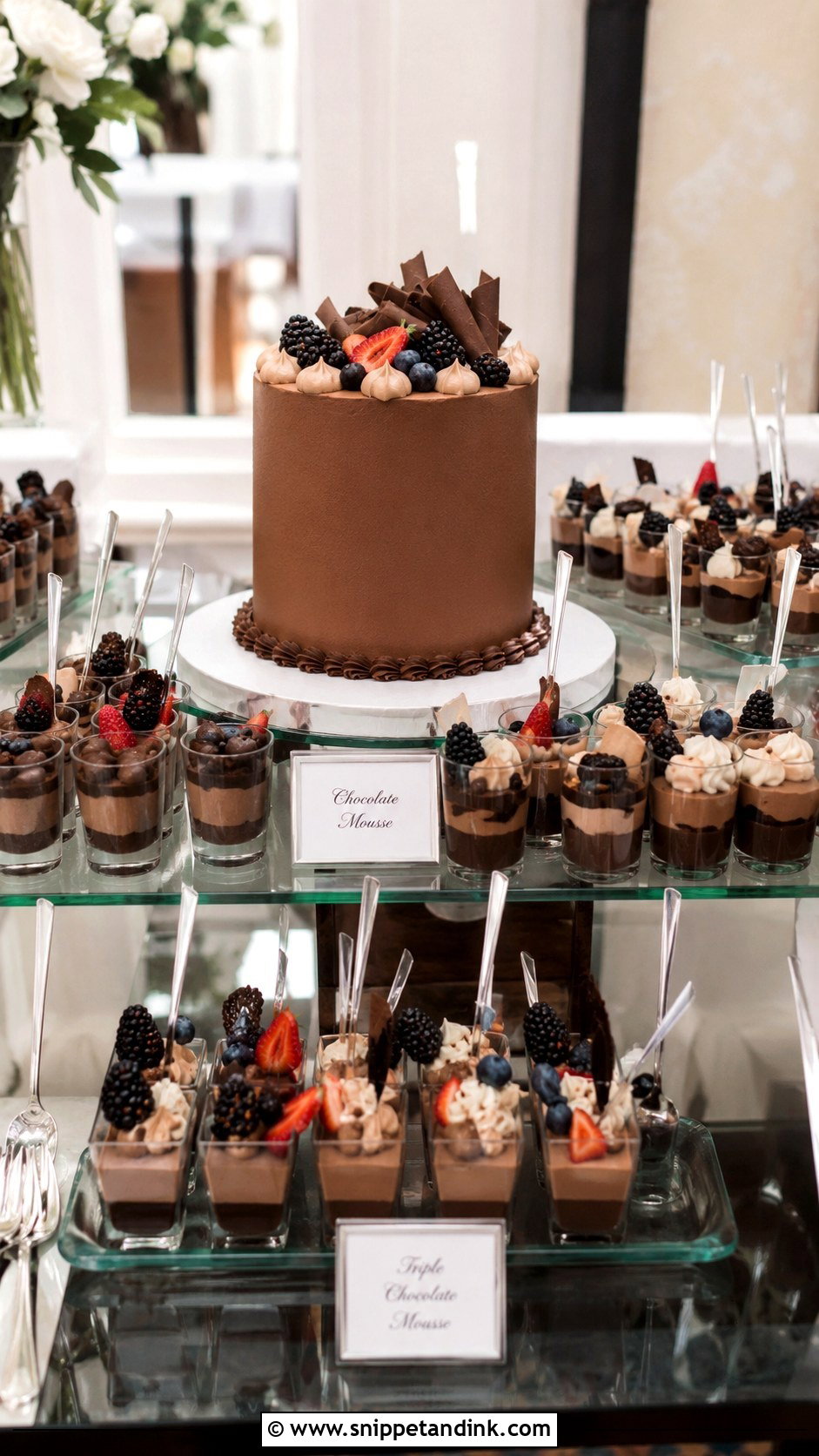 Modern Wedding Dessert Table With Dessert Shooters - Snippet and Ink - 20 Modern Wedding Dessert Table Ideas