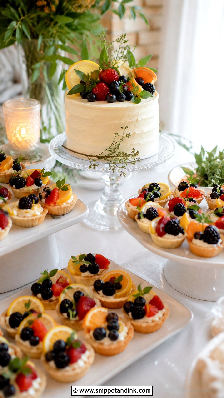 Modern Wedding Dessert Table With Mini Tarts - Snippet and Ink - 20 Modern Wedding Dessert Table Ideas