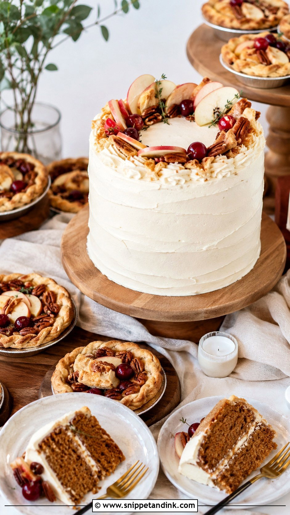 Modern Wedding Dessert Table With Pie - Snippet and Ink - 20 Modern Wedding Dessert Table Ideas
