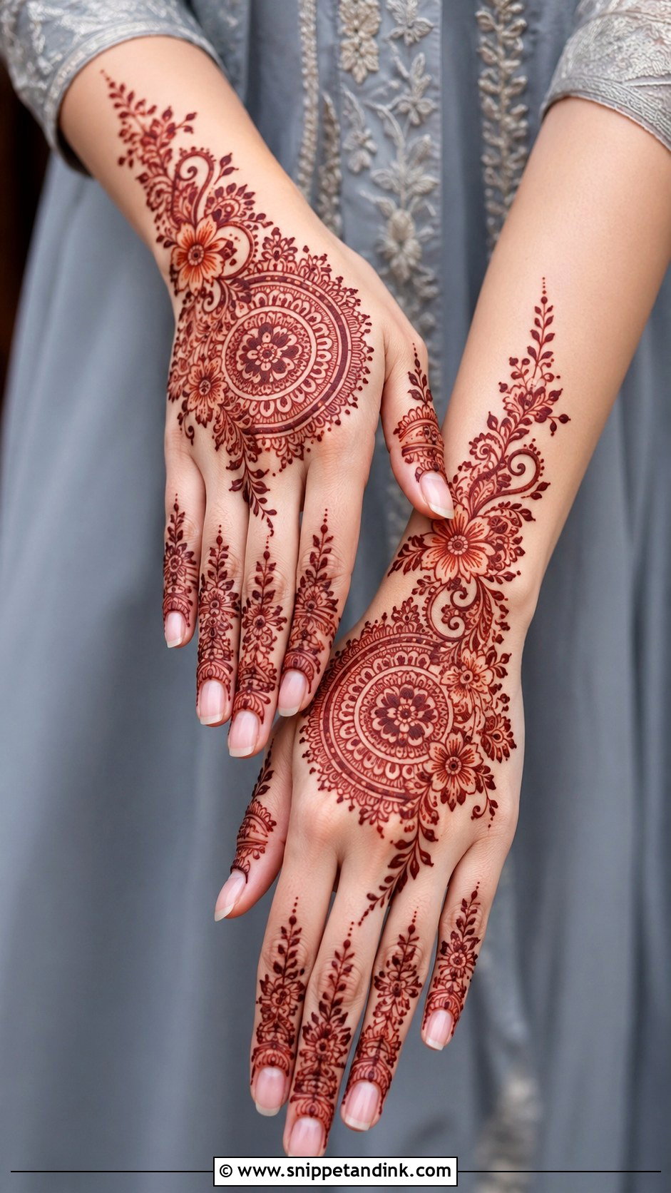 Modern Wedding Guest Mehndi Design - Snippet and Ink - 35 Modern Mehndi Designs