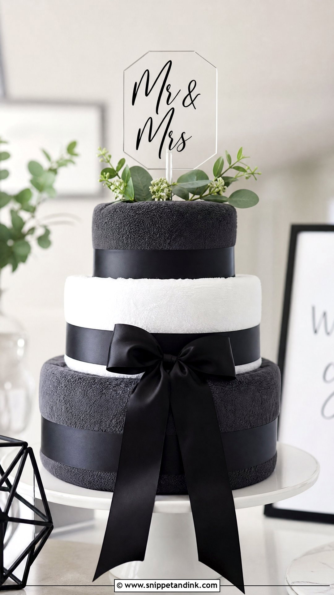 Modern Wedding Towel Cake - Snippet and Ink - 20 Towel Cakes for Wedding