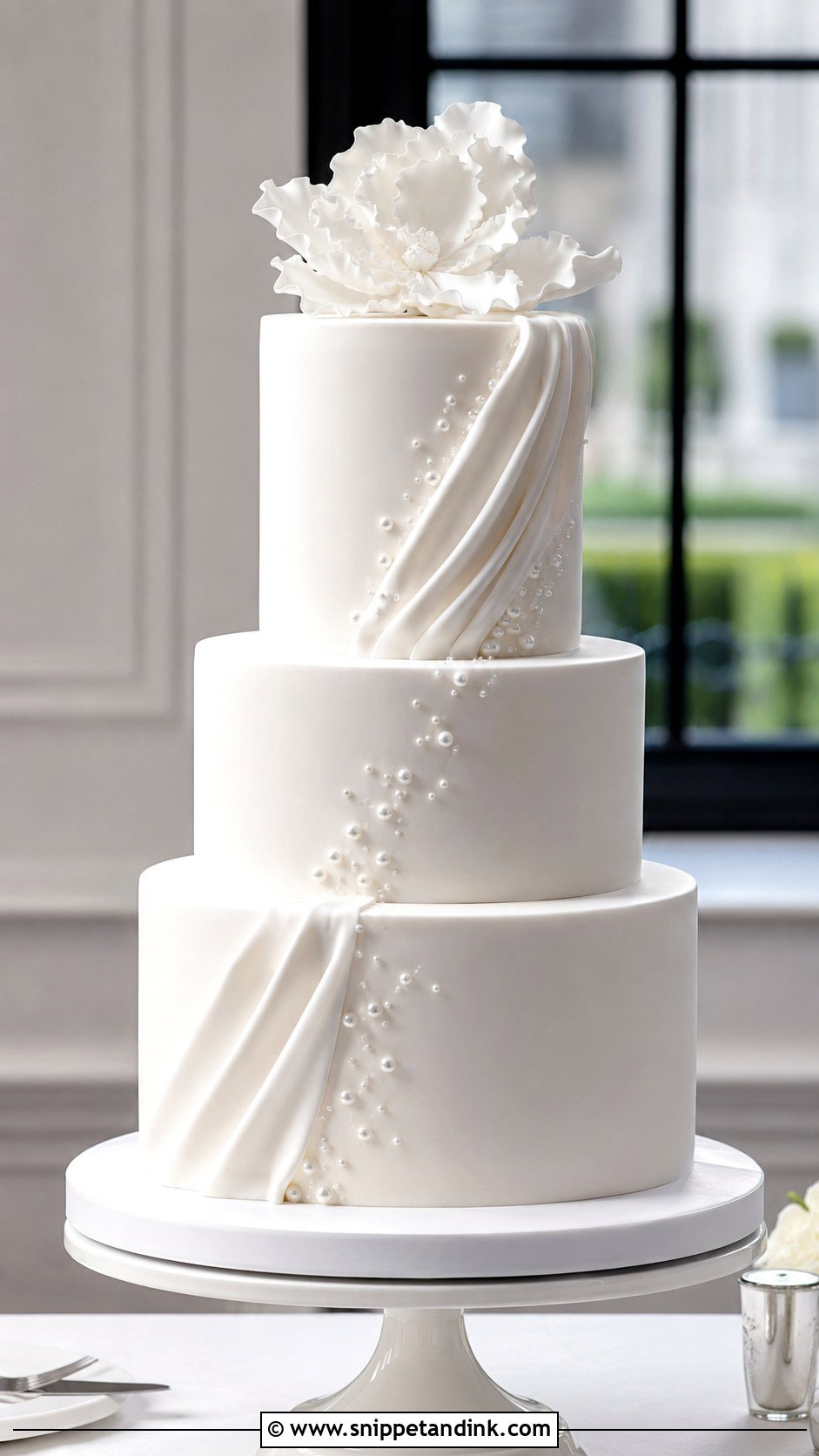 Modern White Wedding Cake - Snippet and Ink - 20 Uk Cake Design Ideas for Wedding