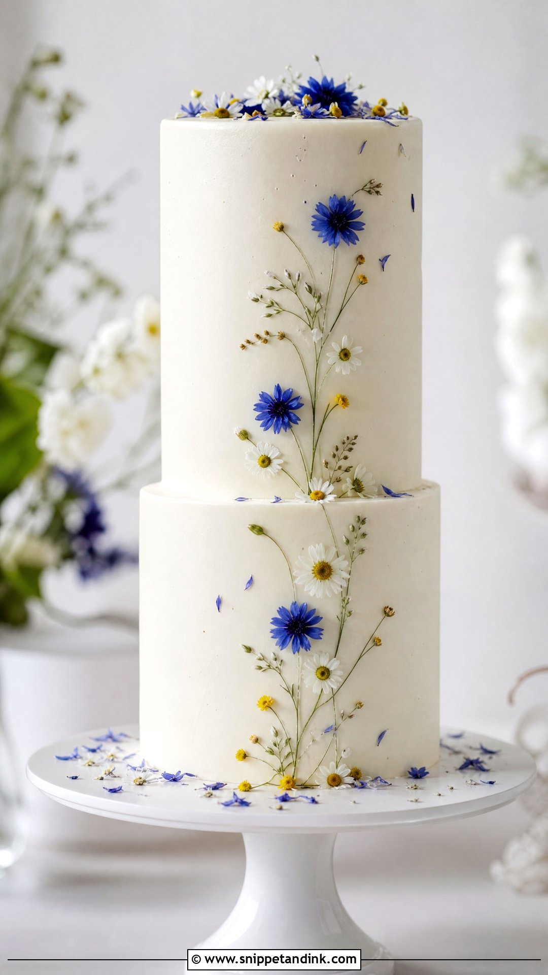 Modern Wildflower Wedding Cake - Snippet and Ink - 20 Wildflower Wedding Cake Ideas