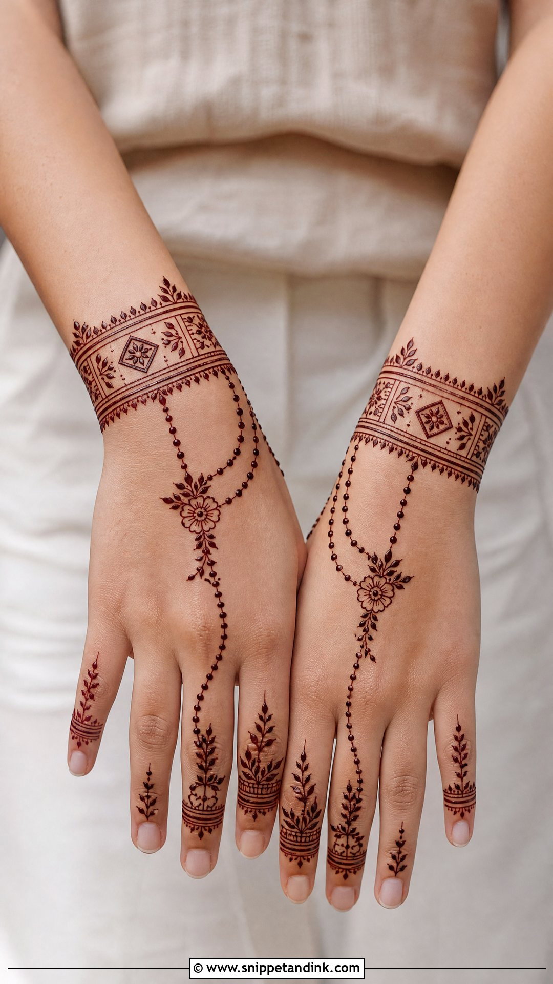 Modern Wrist Mehndi Design - Snippet and Ink - 30 Wrist Mehndi Designs