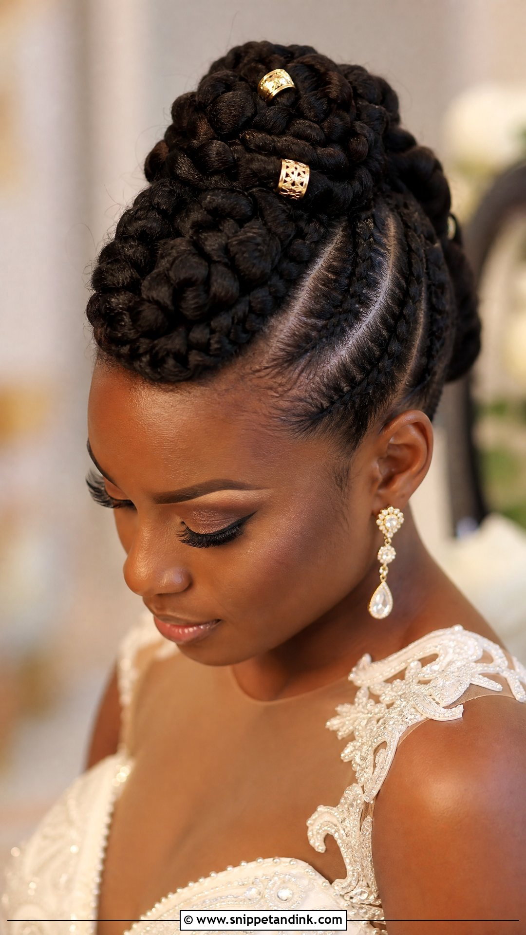 Mohawk Braid Updo - Snippet and Ink - 30 Natural Hair Bride Ideas
