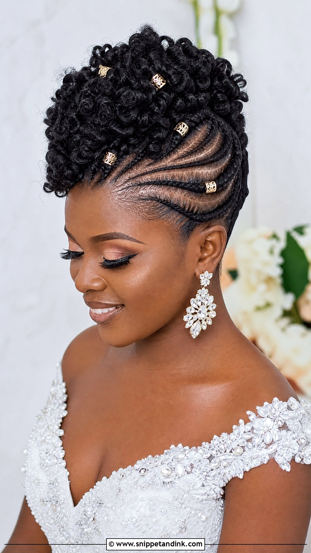 Mohawk Braided Updo for Brides - Snippet and Ink - 20 African Bridal Hairstyles