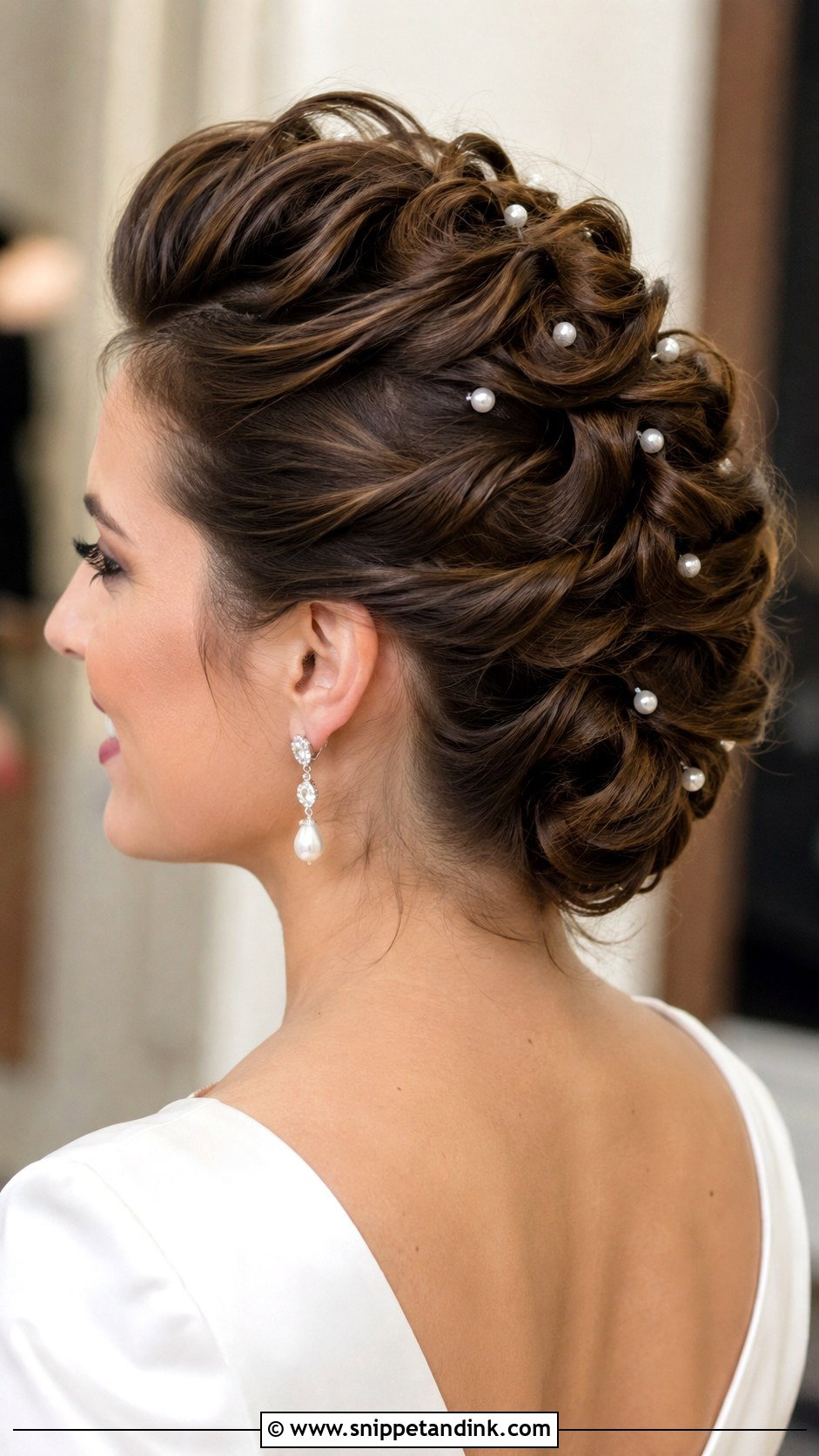 Mohawk Updo Wedding Hair With Pearls - Snippet and Ink - 15 Mohawk Updo Wedding Ideas