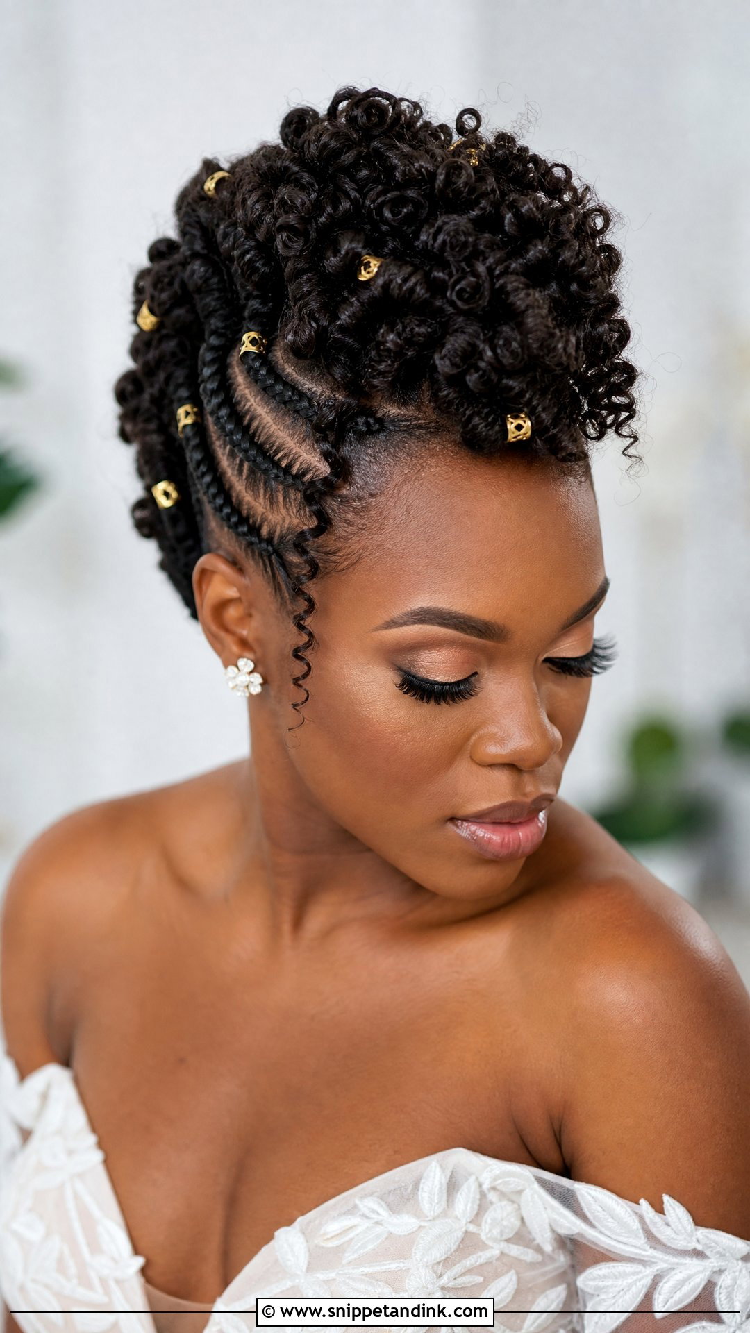 Mohawk Updo With Curls - Snippet and Ink - 25 Afro Bridal Hairstyles