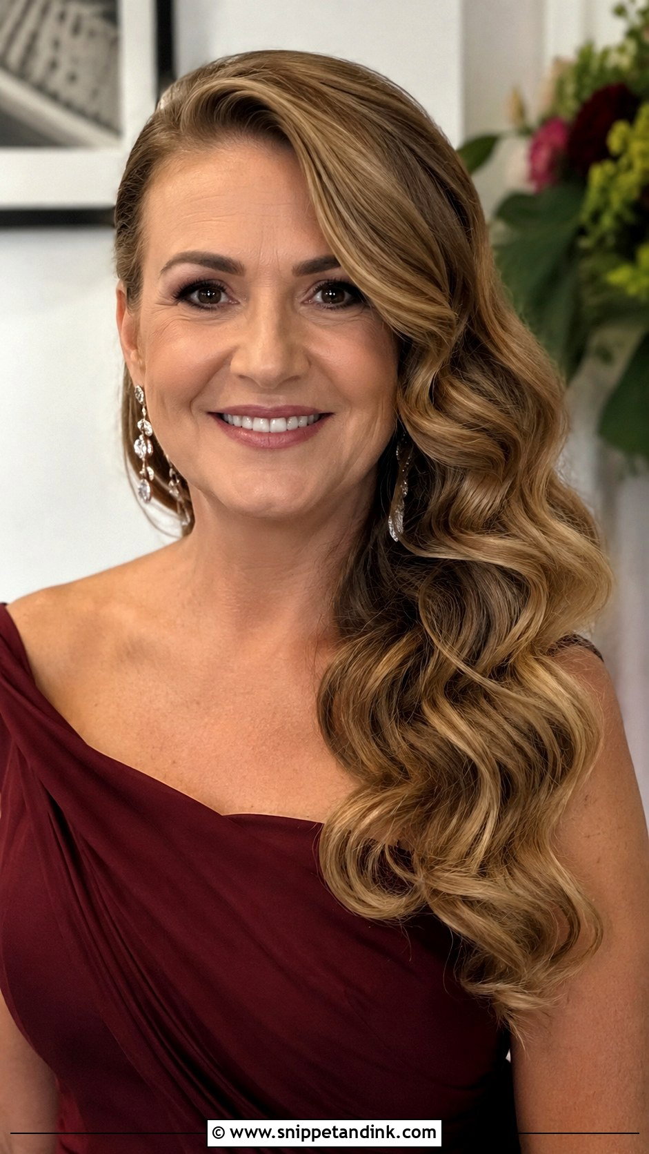 Mom Wedding Side Swept Curls - Snippet and Ink - 15 Mom Wedding Hairstyles